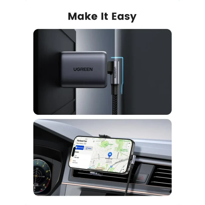 Câble Ugreen USB-C vers USB-C 5A 100W 1m Gris (70643) - Prix Maroc - Linksolutions