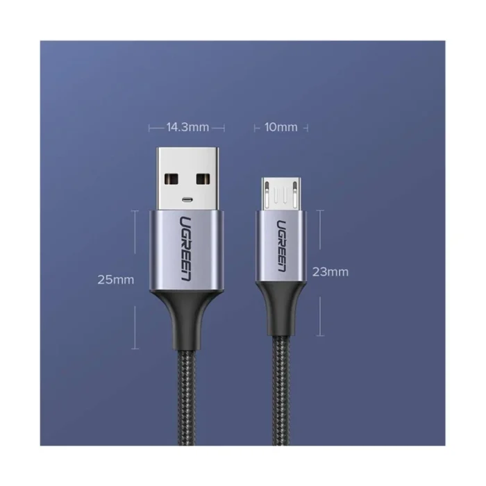 Câble USB Ugreen 18W USB-A vers Micro USB 15M Gris (60147) - Prix moins cher - Linksolutions