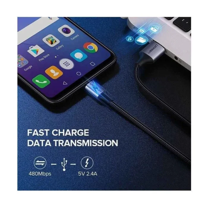 Câble USB Ugreen 18W USB-A vers Micro USB 15M Gris (60147) - Achat Maroc - Linksolutions