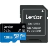 Carte mémoire microSD LEXAR 633X 128GB UHS-I 100MB/s avec adaptateur (LSDMI128BB633A) - Prix Maroc - Linksolutions
