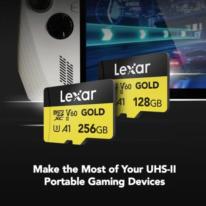 Carte mémoire microSD LEXAR Gold 128GB UHS-II 280MB/s 100MB/s (LMSGOLD128G-BNNNG) - Prix moins cher - Linksolutions