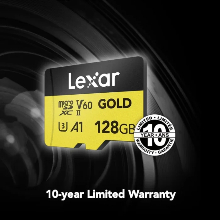 Carte mémoire microSD LEXAR Gold 128GB UHS-II 280MB/s 100MB/s (LMSGOLD128G-BNNNG) - Prix moins cher - Linksolutions