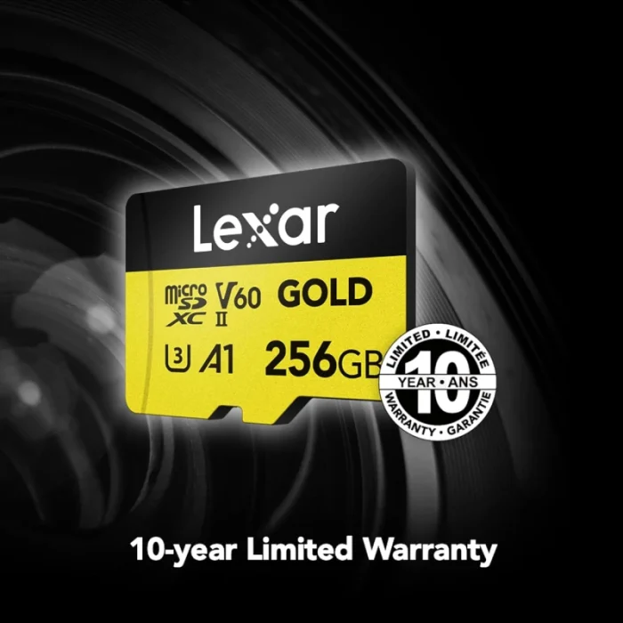 Carte mémoire microSD LEXAR Gold 256GB UHS-II 280MB/s 180MB/s (LMSGOLD256G-BNNNG) - Achat Maroc - Linksolutions