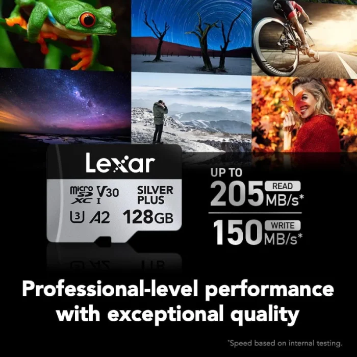 Carte mémoire microSD LEXAR Silver Plus 128GB UHS-I 205MB/s (LMSSIPL128G-BNANG) - Achat Maroc - Linksolutions