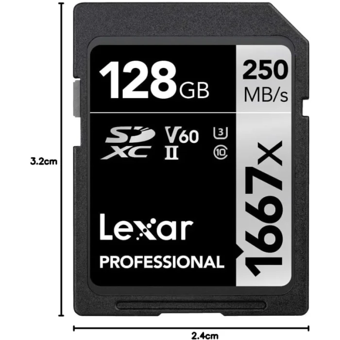 Carte mémoire SD LEXAR 1667X 128GB UHS-II 250MB/s 120MB/s (LSD128CB1667) - Prix Maroc - Linksolutions