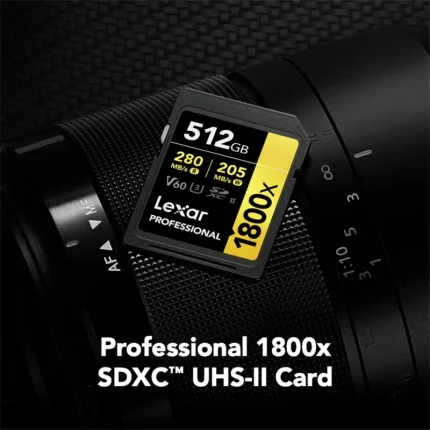 Carte mémoire SD LEXAR 1800X 512GB UHS-II 280MB/s 205MB/s (LSD1800512G-BNNNG) - Prix Maroc - Linksolutions