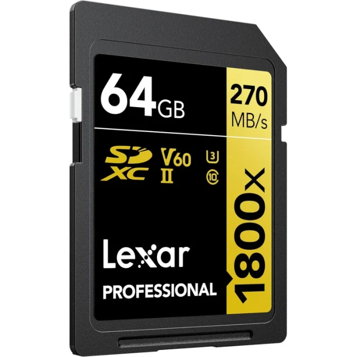 Carte mémoire SD LEXAR 1800X 64GB UHS-II 280MB/s 205MB/s (LSD1800064G-BNNNG) - Prix Maroc - Linksolutions