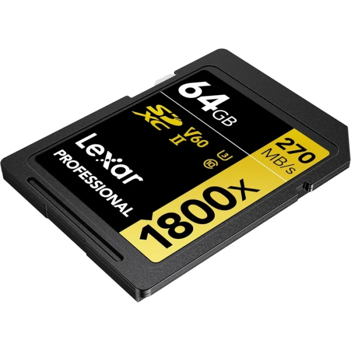 Carte mémoire SD LEXAR 1800X 64GB UHS-II 280MB/s 205MB/s (LSD1800064G-BNNNG) - Prix Maroc - Linksolutions