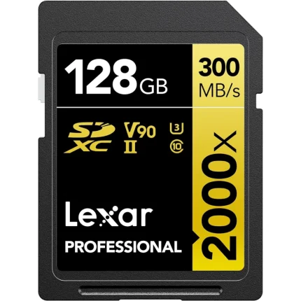 Carte mémoire SD LEXAR 2000X 128GB UHS-II 300MB/s 260MB/s (LSD2000128G-BNNNG) - Prix Maroc - Linksolutions