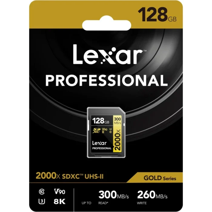 Carte mémoire SD LEXAR 2000X 128GB UHS-II 300MB/s 260MB/s (LSD2000128G-BNNNG) - Prix moins cher - Linksolutions