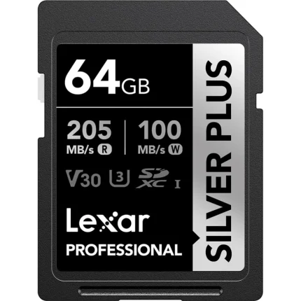 Carte mémoire SD LEXAR Silver Plus 64GB UHS-I 205MB/s (LSDSIPL064G-BNNNG) - Achat Maroc - Linksolutions
