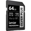 Carte mémoire SD LEXAR Silver Plus 64GB UHS-I 205MB/s (LSDSIPL064G-BNNNG) - Achat Maroc - Linksolutions