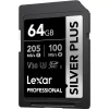 Carte mémoire SD LEXAR Silver Plus 64GB UHS-I 205MB/s (LSDSIPL064G-BNNNG) - Prix Maroc - Linksolutions
