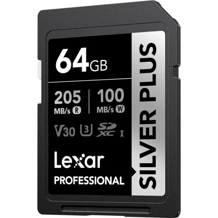 Carte mémoire SD LEXAR Silver Plus 64GB UHS-I 205MB/s (LSDSIPL064G-BNNNG) - Prix Maroc - Linksolutions