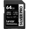 Carte mémoire SD LEXAR Silver Pro 64GB UHS-II 280MB/s (LSDSIPR064G-BNNNG) - Prix moins cher - Linksolutions