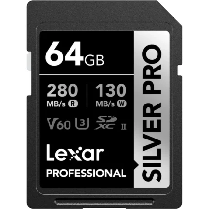 Carte mémoire SD LEXAR Silver Pro 64GB UHS-II 280MB/s (LSDSIPR064G-BNNNG) - Prix moins cher - Linksolutions