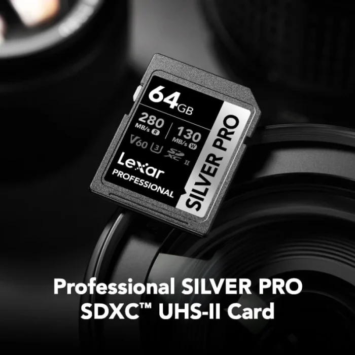 Carte mémoire SD LEXAR Silver Pro 64GB UHS-II 280MB/s (LSDSIPR064G-BNNNG) - Prix Maroc - Linksolutions