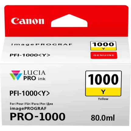 cartouche d'encre canon pfi 1000 jaune original (0549c001aa)