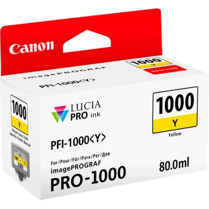 cartouche d'encre canon pfi 1000 jaune original (0549c001aa)