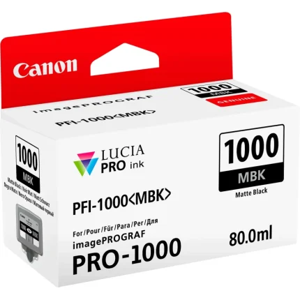 cartouche d'encre canon pfi 1000 noir mat original (0545c001aa)