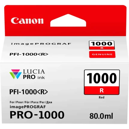 cartouche d'encre canon pfi 1000 rouge original (0554c001aa)