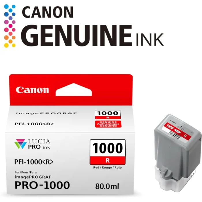 cartouche d'encre canon pfi 1000 rouge original (0554c001aa)