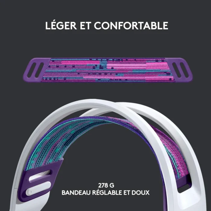 Casque Gaming Sans Fil LOGITECH G733 LIGHTSPEED RGB Blanc (981-000883) - Achat Maroc - Linksolutions