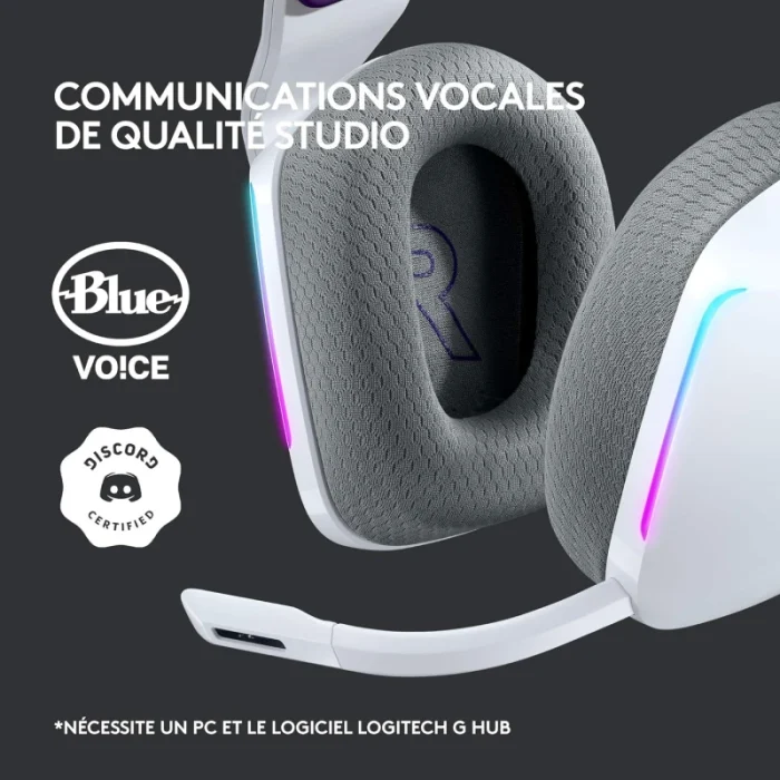 Casque Gaming Sans Fil LOGITECH G733 LIGHTSPEED RGB Blanc (981-000883) - Achat Maroc - Linksolutions