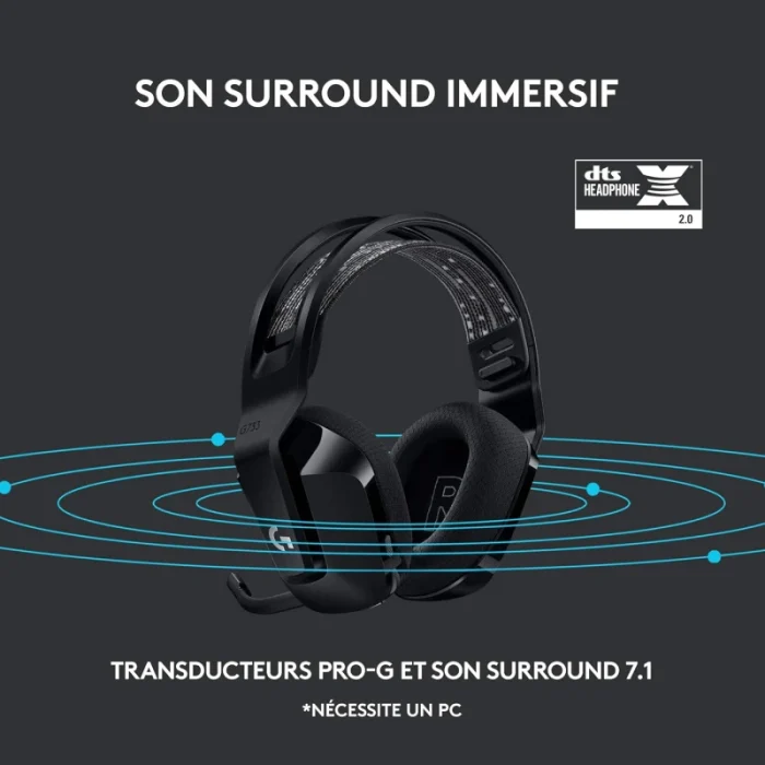 Casque Gaming Sans Fil LOGITECH G733 LIGHTSPEED RGB Noir (981-000864) - Prix moins cher - Linksolutions