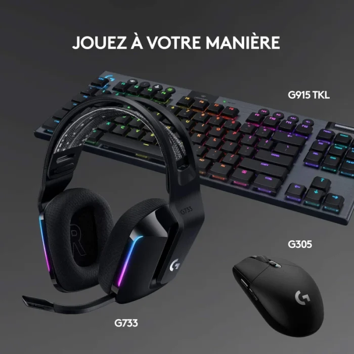 Casque Gaming Sans Fil LOGITECH G733 LIGHTSPEED RGB Noir (981-000864) - Achat Maroc - Linksolutions