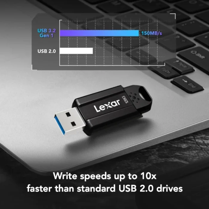 Clé USB LEXAR JumpDrive S80 128GB USB 3.2 150MB/s (LJDS080128G-BNBNG) - Achat Maroc - Linksolutions