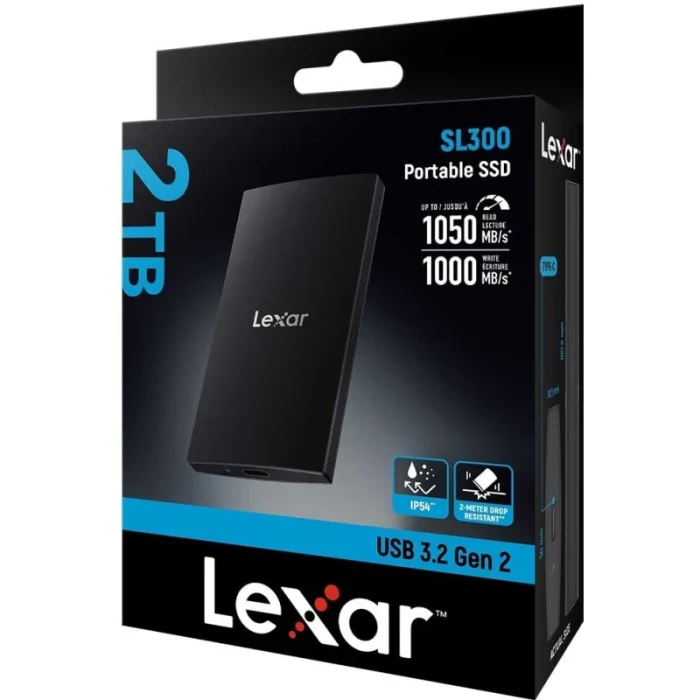 Disque SSD externe LEXAR SL300 2TB USB 3.2 1050MB/s (LSL300002T-RNBNG) - Achat Maroc - Linksolutions