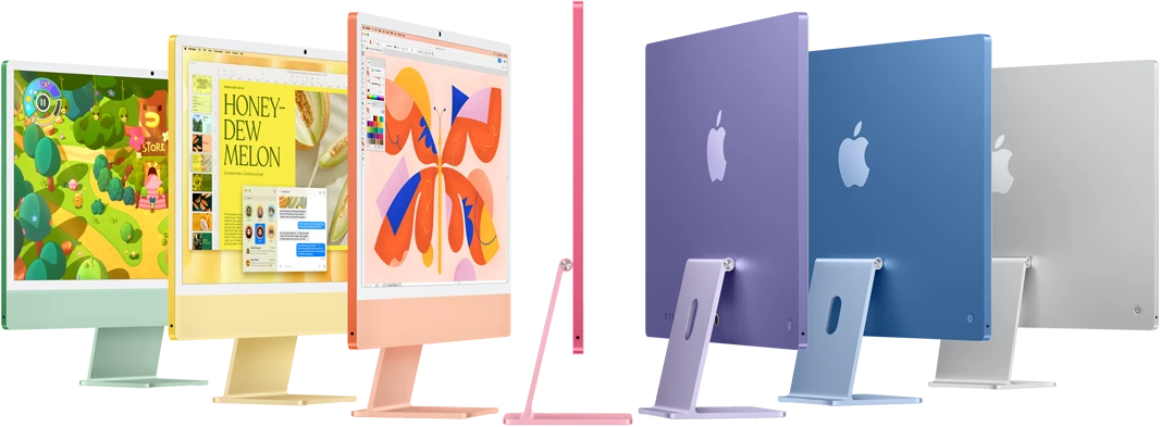 apple imac m4 24″ (2024) 16go 512go rose (mwv53fn/a)
