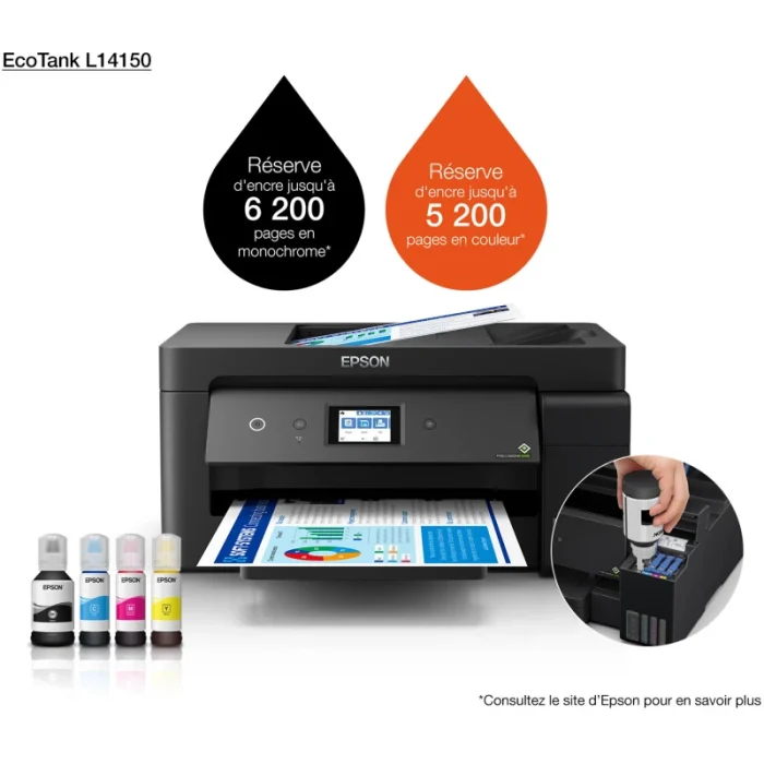 Imprimante Epson C11CH96403 EcoTank L14150 A3+ Multifonction A Reservoirs Rechargeables