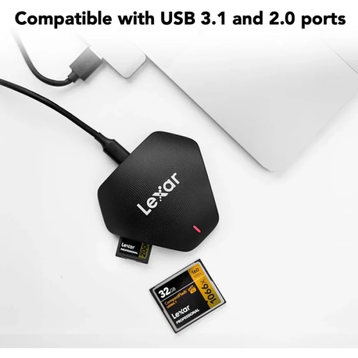 Lecteur de carte LEXAR 3-en-1 USB-C SD/microSD/CF UHS-II (LRW500URB) - Prix Maroc - Linksolutions