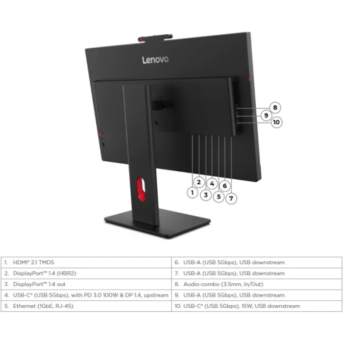 Moniteur Lenovo ThinkVision T27QD-4v 27&Prime; QHD – IPS Haute Résolution Pro (64B8UAT1EU) - Achat Maroc - Linksolutions