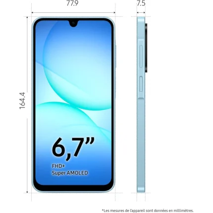 Samsung Galaxy A17 5G 67 (4Go / 128Go) – 5G Bleu Ciel (SM-A176BZBEMWD) - Achat Maroc - Linksolutions