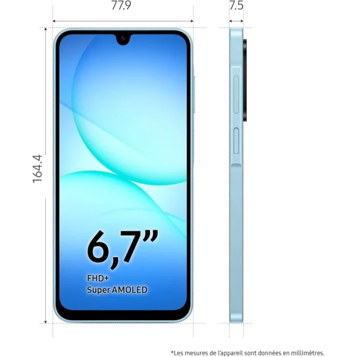 Samsung Galaxy A17 5G 67 (6Go / 128Go) – 5G Bleu Ciel (SM-A176BZBFMWD) - Achat Maroc - Linksolutions
