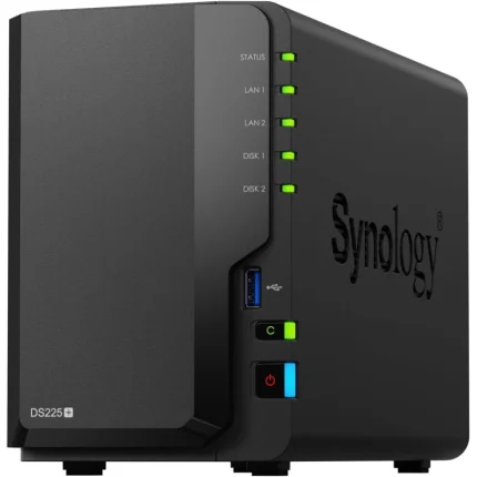 serveur nas synology diskstation 2 baies intel celeron j4125 (ds225+)