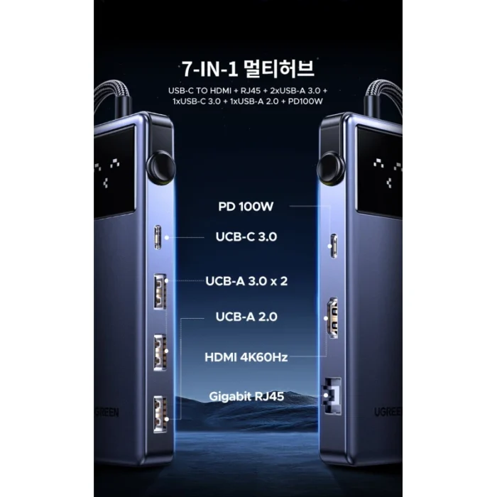 Station d’accueil UGREEN USB-C 7 en 1 – Hub multiport HDMI USB 3.0 (45155) - Prix Maroc - Linksolutions
