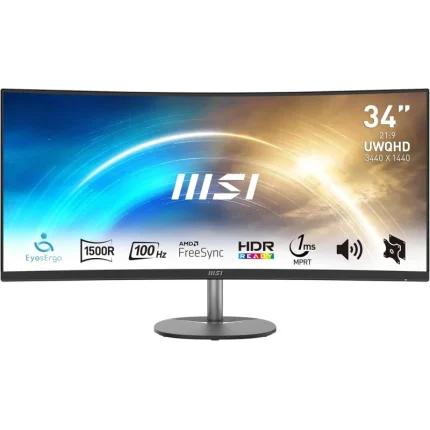 Écran msi pro mp341cqw 34″ uwqhd 100hz ultra large incurvé (9s6 3pb2ct 037)