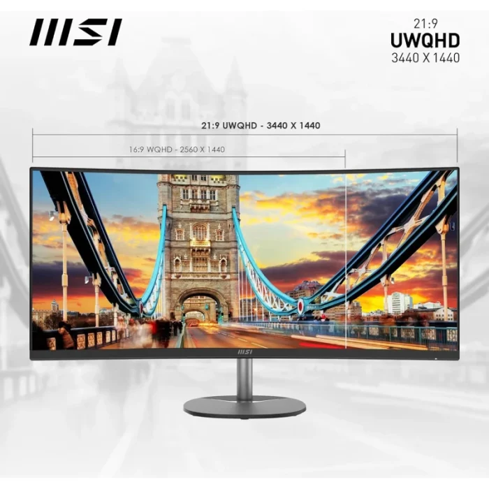 Écran msi pro mp341cqw 34″ uwqhd 100hz ultra large incurvé (9s6 3pb2ct 037)