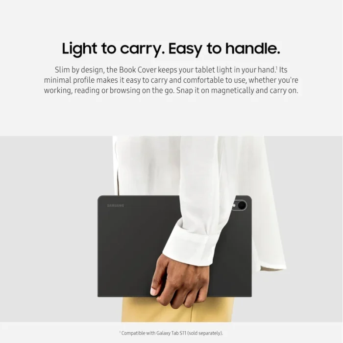 pochette tablette samsung smart book cover tab s11 noir (ef bx730pbegww)