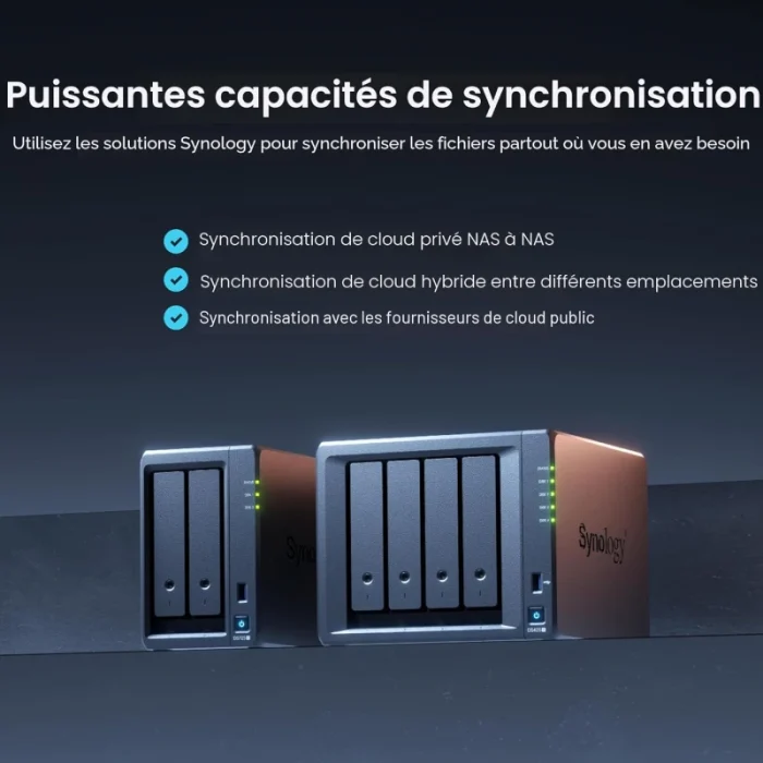serveur nas synology diskstation 4 baies celeron j4125 2.0ghz 2go (ds425+)