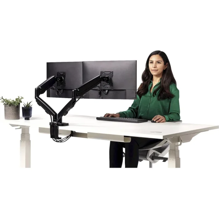 bras porte écran esi eppa dual monitor arm 9683401 noir (f9683401)