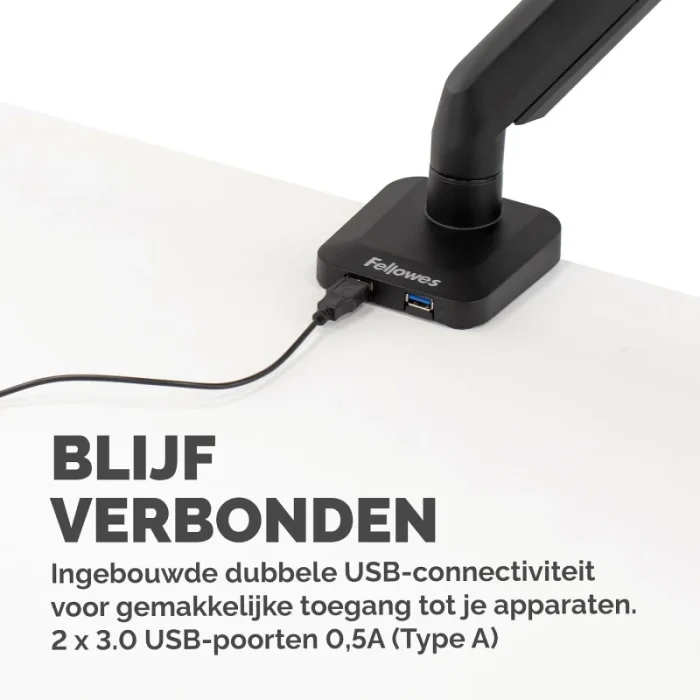 bras porte écran fellowes platinum 8043301 noir support moniteur réglable (f8043301)