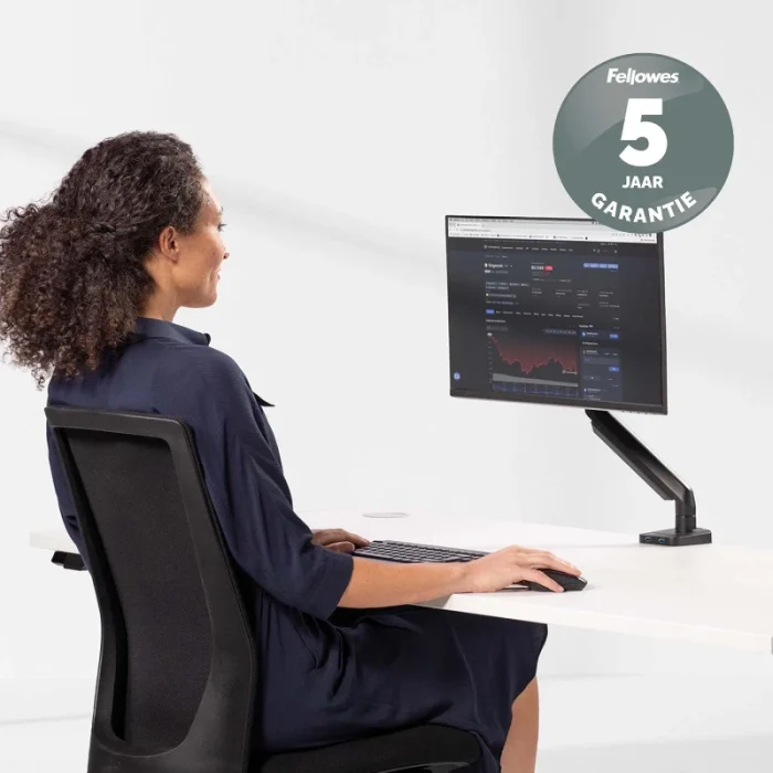 bras porte écran fellowes platinum 8043301 noir support moniteur réglable (f8043301)