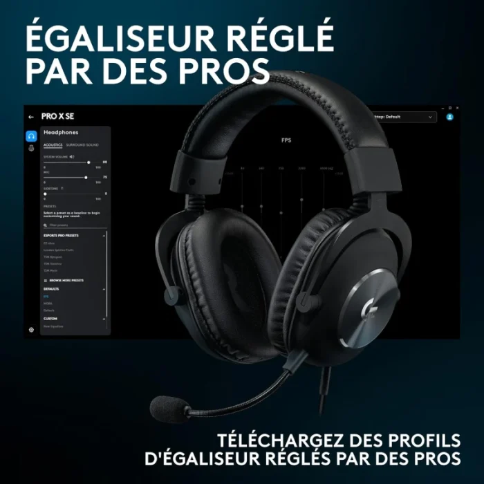 casque gamer logitech pro x se wired usb (981 001470)