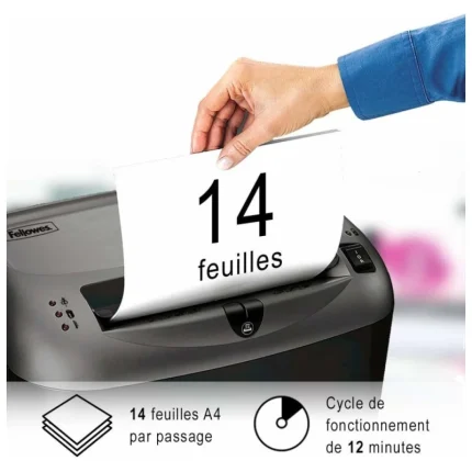 destructeur de documents fellowes 70s coupe droite 4671101