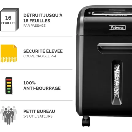 destructeur de documents fellowes powershred 79ci coupe croisée 4679001